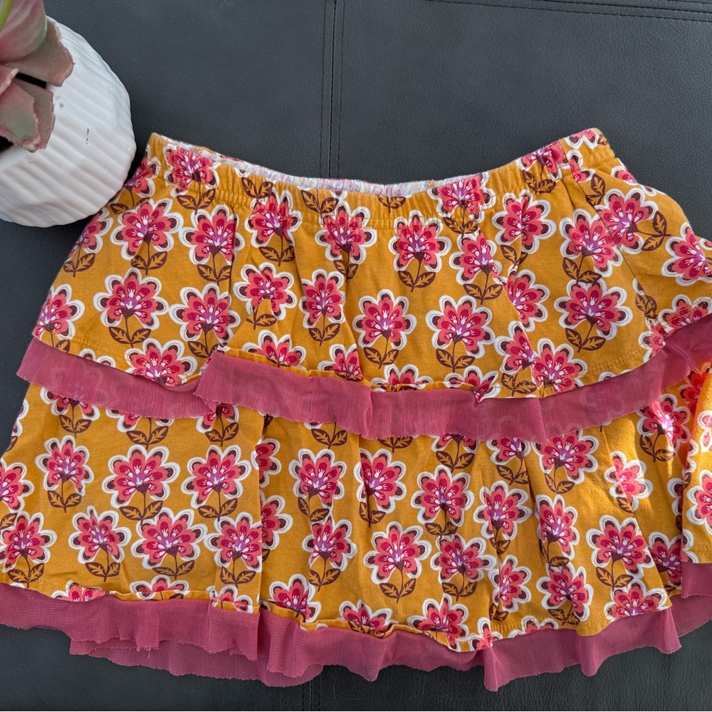 Garnet Hill Kids girl size Large orange skort skirt